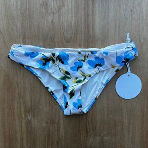 TORI PRAVER CAILA BOTTOM Women’s Floral Ruched Sides Lined Bikini Bottoms sz XS